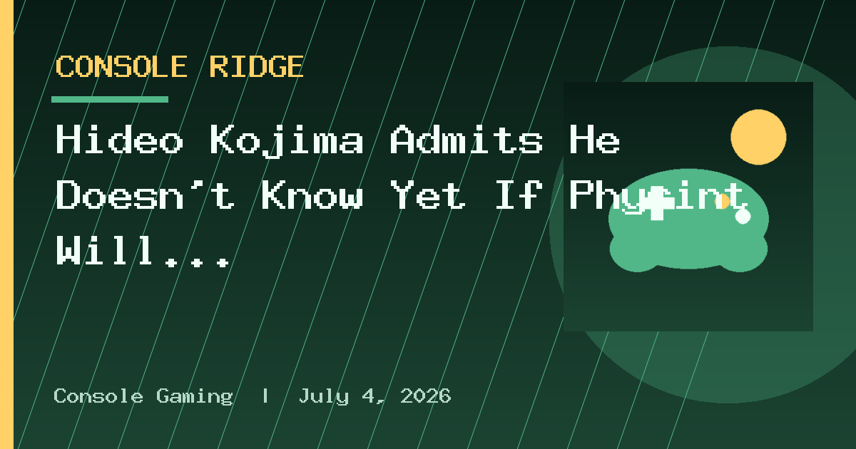 Hideo Kojima Admits He Doesn’t Know Yet If Physint Will Get A PlayStation