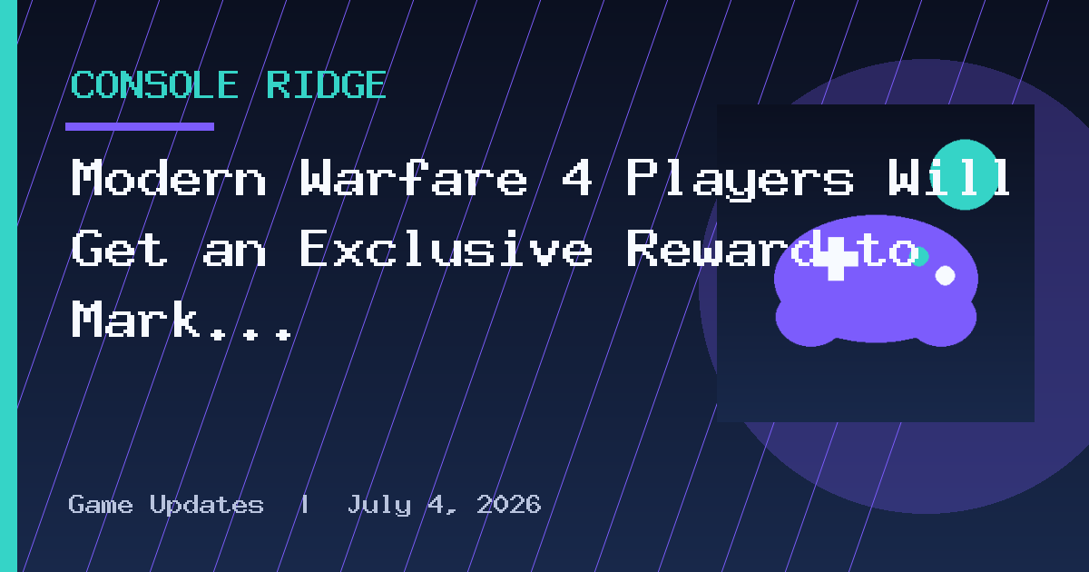 Modern Warfare 4 Players Will Get an Exclusive Reward to Mark XBOX's 25th