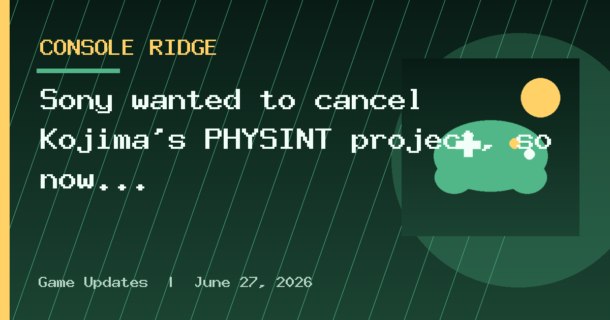 Sony wanted to cancel Kojima’s PHYSINT project, so now it’s an Xbox game