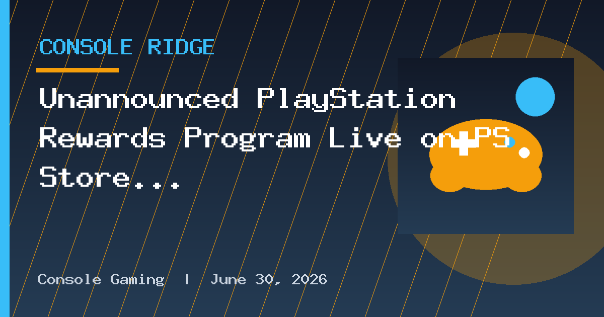 Unannounced PlayStation Rewards Program Live on PS Store